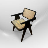 AWITHARM Black Rattan Comfortable Armchair Boho| Dining Chairs , Rattan Kitchen Chairs Black for Dining Room with Armrest