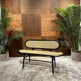 SUNLIT RETREAT BLACK RATTAN BENCH - AVRS FURNITURE