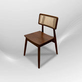 MOONBLOCK Walnut Rattan Dining Chair| Modern Wood Kitchen Chairs Armless for Dining Room, Walnut Wood Dining Room Chairs with Cane Back, Side Chairs for Restaurant (Pre-Order)
