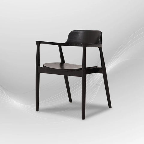 HIRASHIMA Black Comfortable Mid-Century Modern Dining Chair