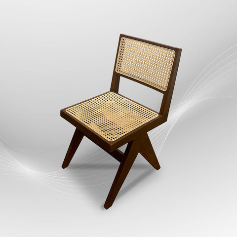 AARMLESS Stylish Walnut Rattan Dining Chair Boho