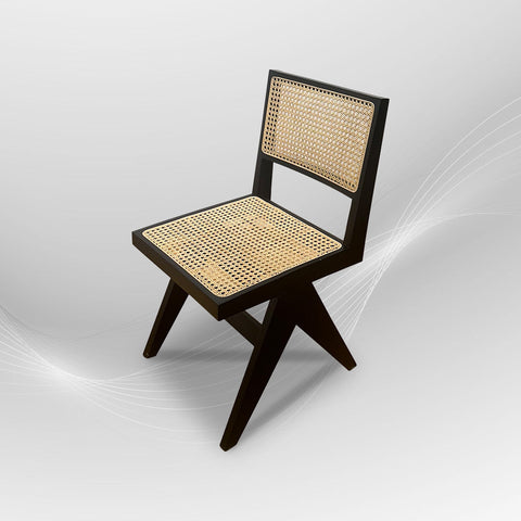 AARMLESS Stylish Walnut Rattan Dining Chair Boho