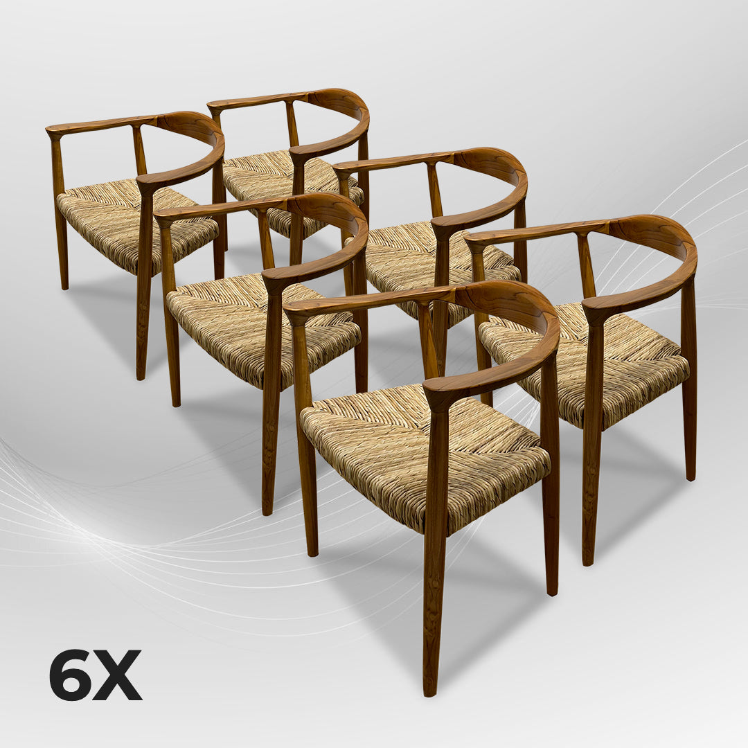 BANTENG Walnut Rattan Armchair Boho