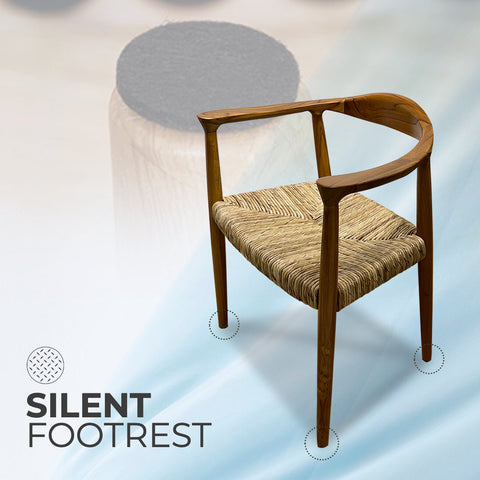 BANTENG Walnut Rattan Armchair Boho| Mid Century Modern Rattan Dining Chairs Walnut Kitchen Chairs Farmhouse Woven Dining Room Chairs Boho Cane Chair Wooden Dining Chairs with Weave Hemp Seat Curved Wooden Back Rest