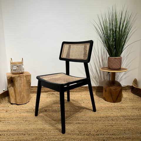 MOON Walnut Rattan Dining Chair