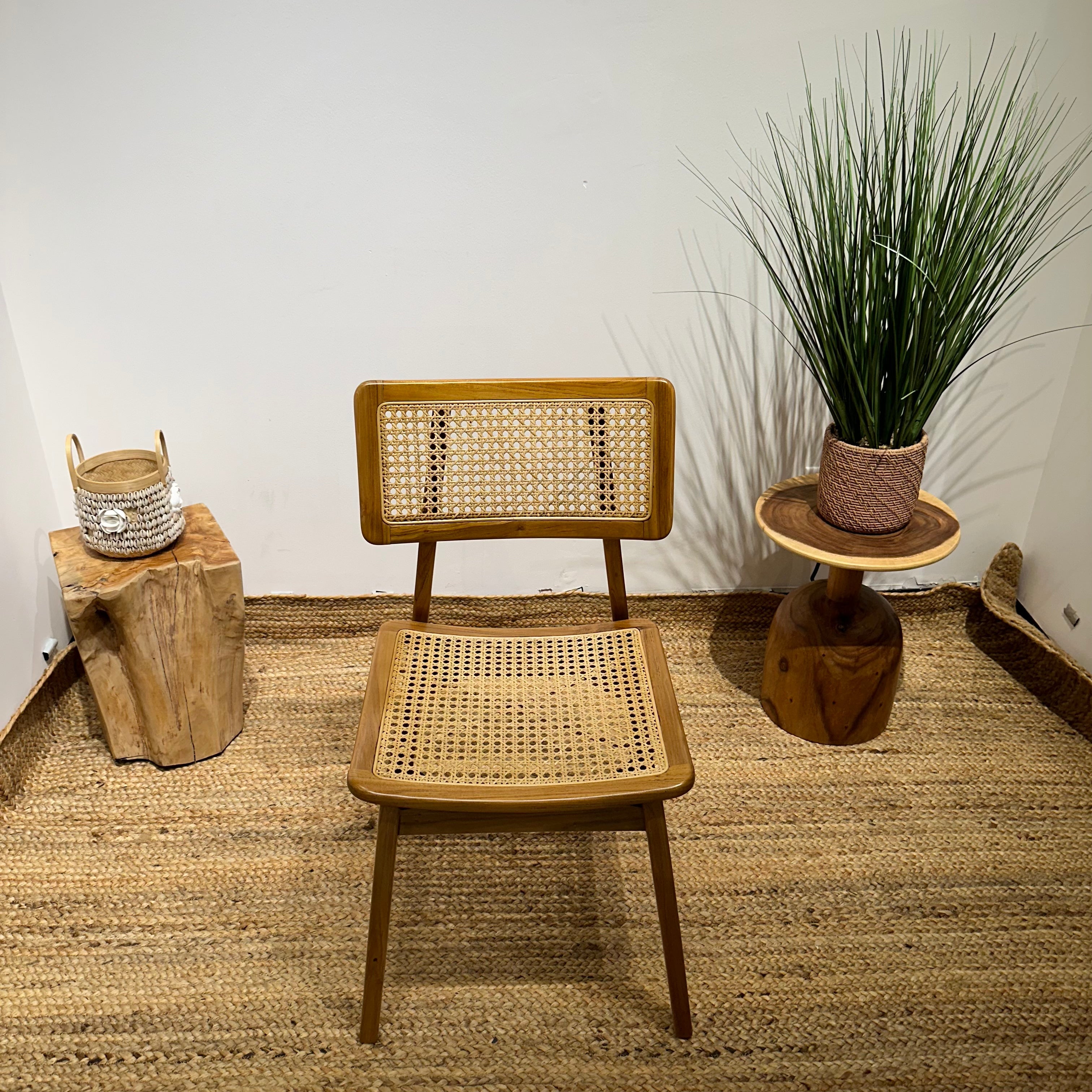 MOON Walnut Rattan Dining Chair