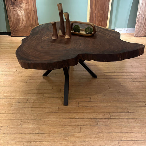 68" ROUND SOLID WOOD DINING TABLE