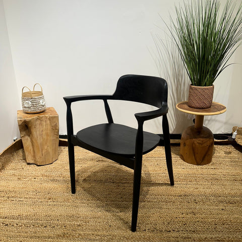 HIRASHIMA Black Comfortable Mid-Century Modern Dining Chair