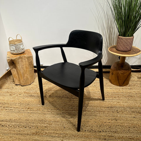 HIRASHIMA Black Comfortable Mid-Century Modern Dining Chair