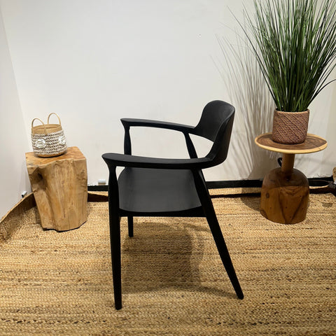 HIRASHIMA Black Comfortable Mid-Century Modern Dining Chair