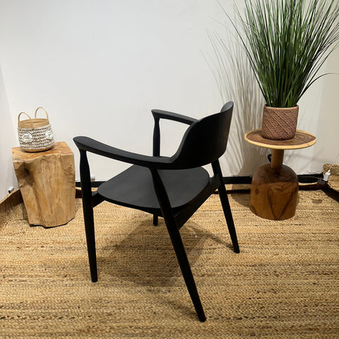 HIRASHIMA Black Comfortable Mid-Century Modern Dining Chair