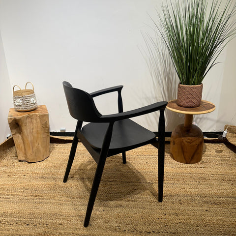 HIRASHIMA Black Comfortable Mid-Century Modern Dining Chair