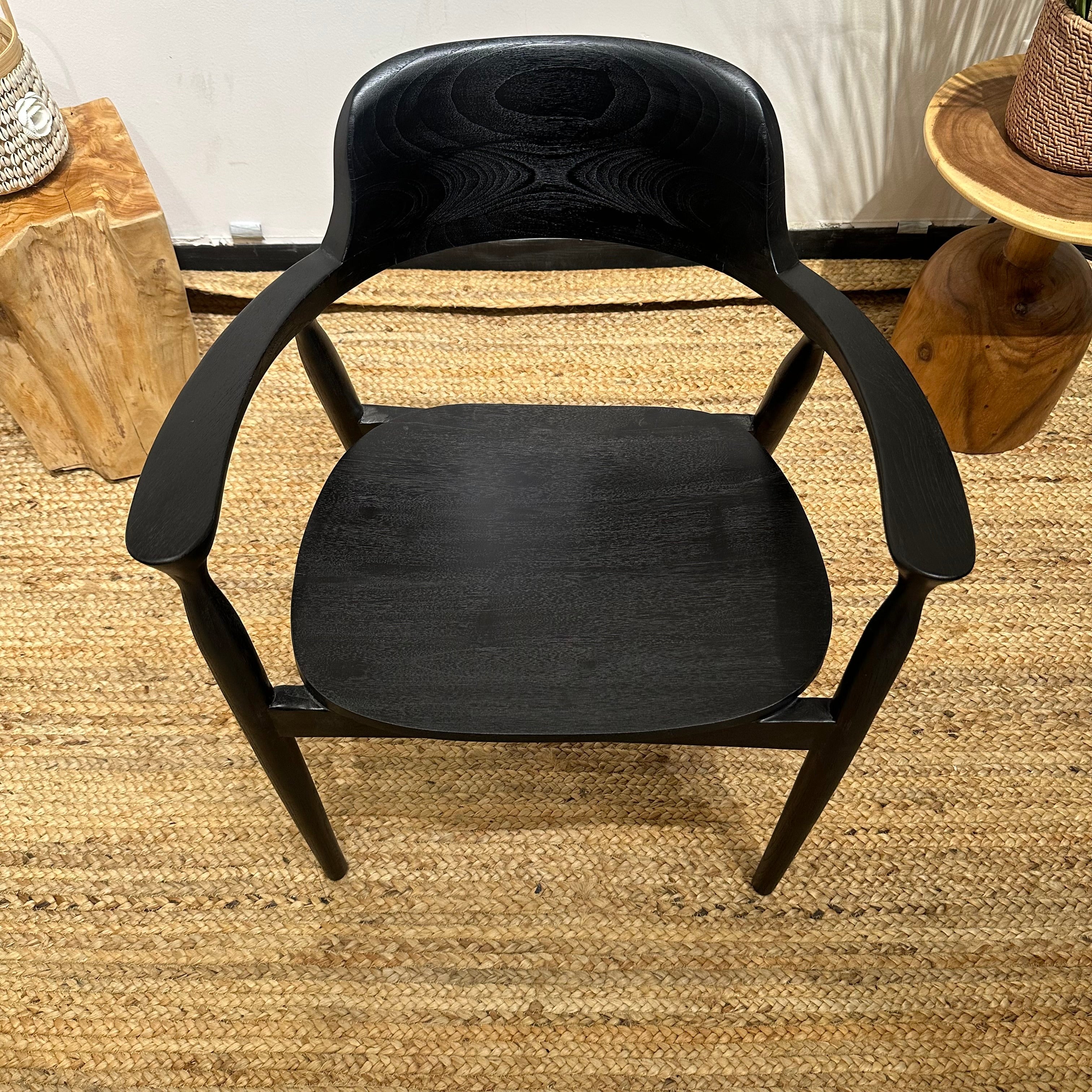 HIRASHIMA Black Comfortable Mid-Century Modern Dining Chair