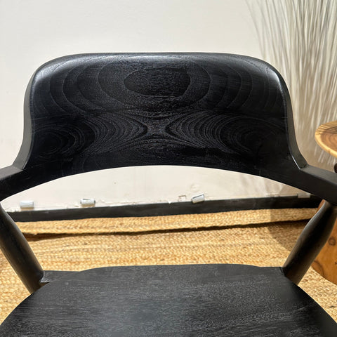 HIRASHIMA Black Comfortable Mid-Century Modern Dining Chair