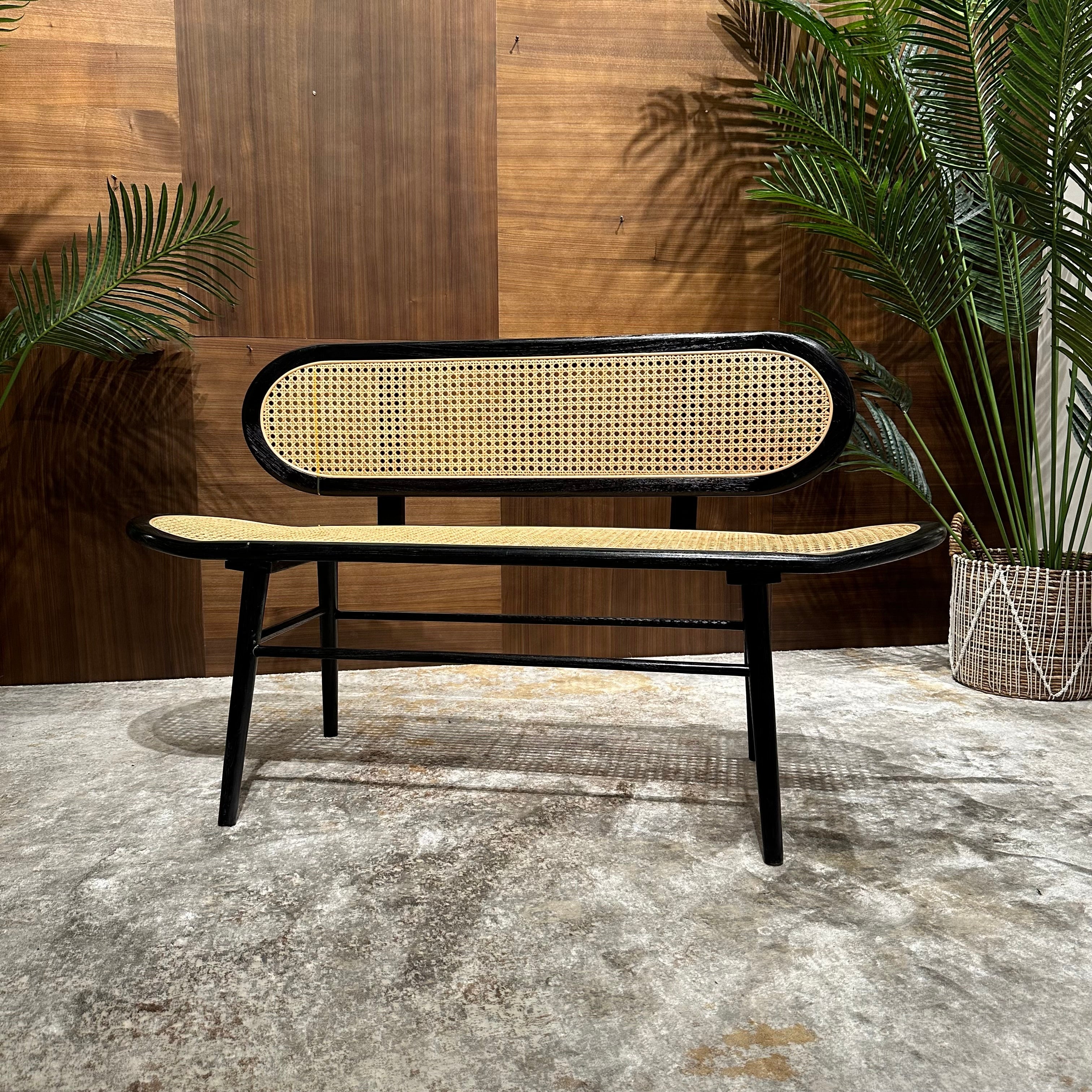 SUNLIT RETREAT RATTAN BENCH