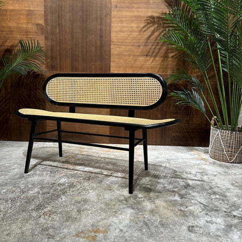 SUNLIT RETREAT RATTAN BENCH