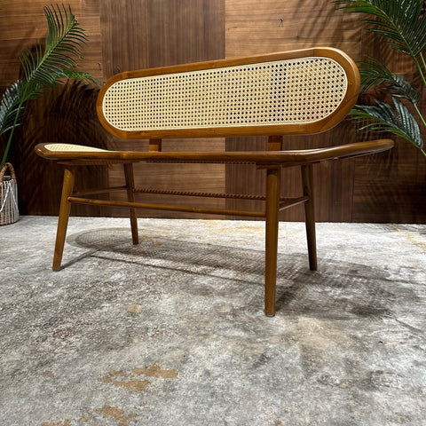 WOVEN RATTAN BENCH