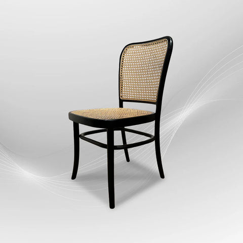 KEVINARMLESS Black Rattan Mid-Century Modern Dining Chair