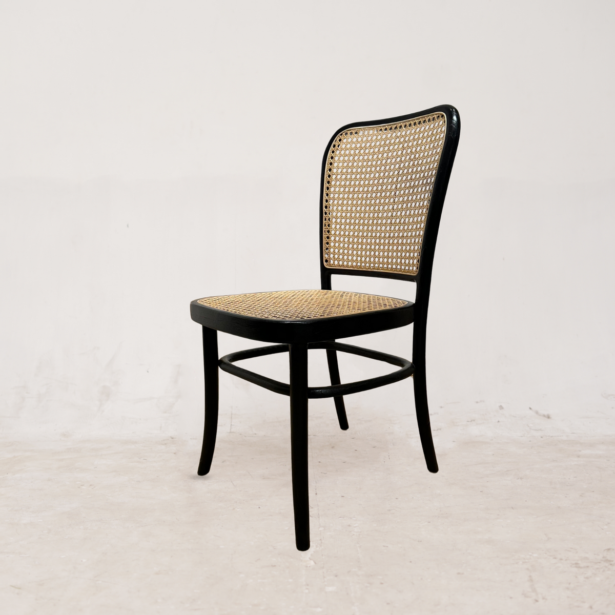 KEVINARMLESS Black Rattan Mid-Century Modern Dining Chair