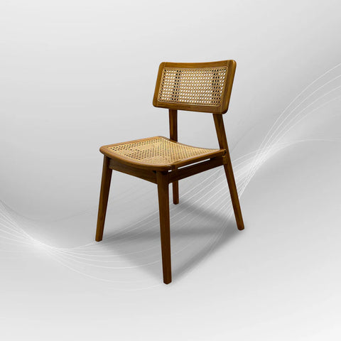 MOON Walnut Rattan Dining Chair