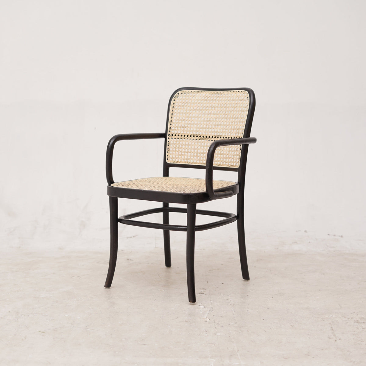 KEVINWITHARM Black Rattan Mid-Century Modern Armchair