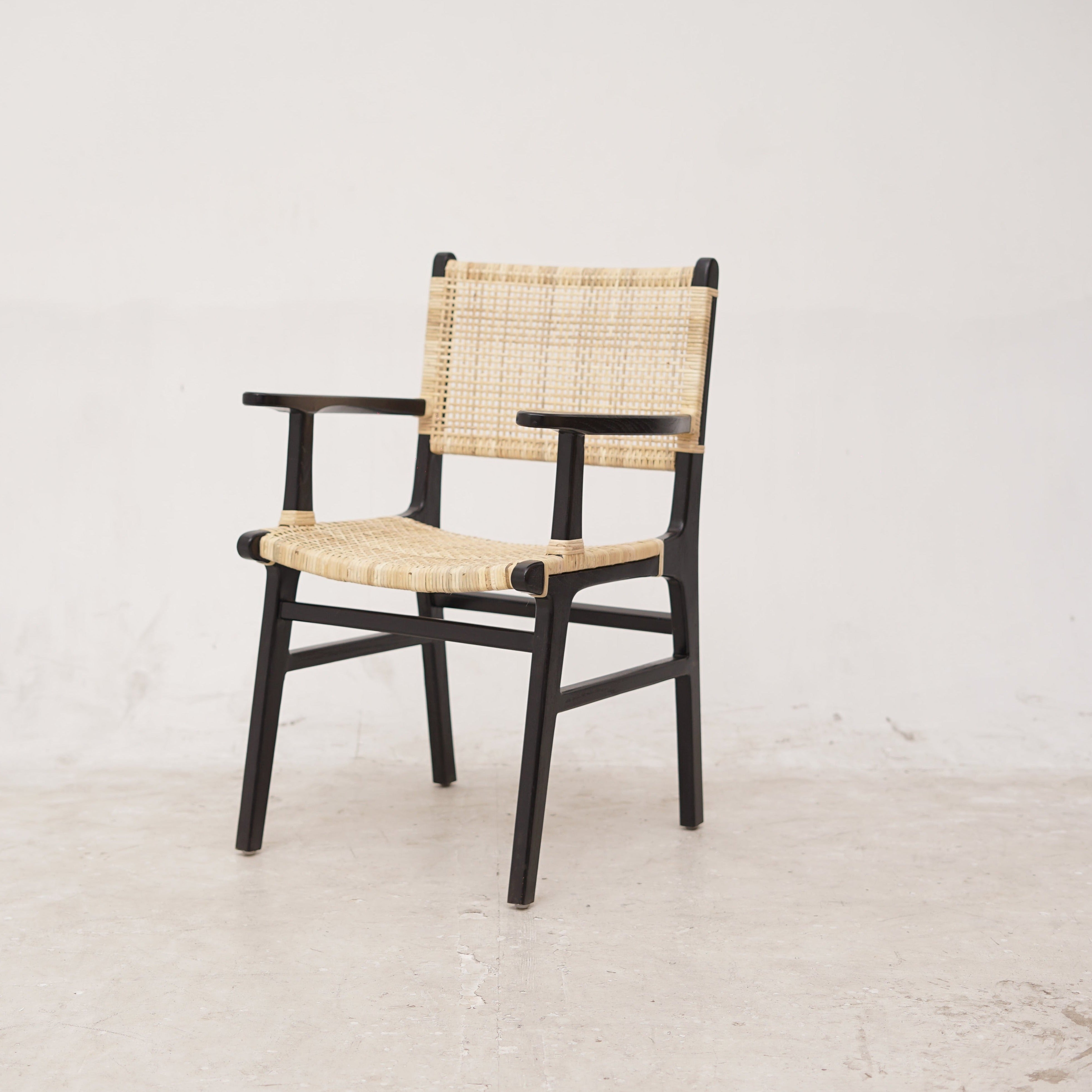 LAZY Walnut Rattan Armchair