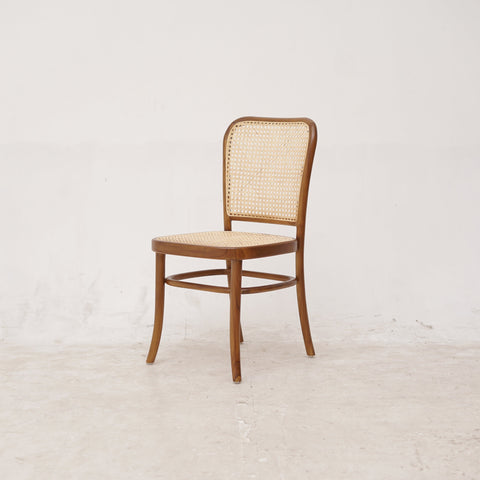 KEVINARMLESS Walnut Rattan Mid-Century Modern Dining Chair