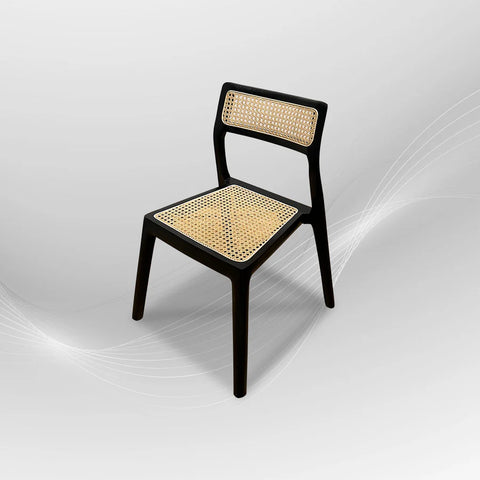 STACKING Black Rattan Dining Chair