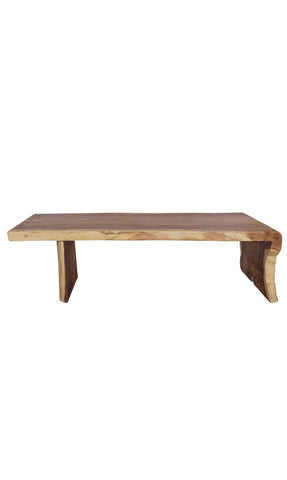 97" L SHAPE SOLID WOOD DINING TABLE