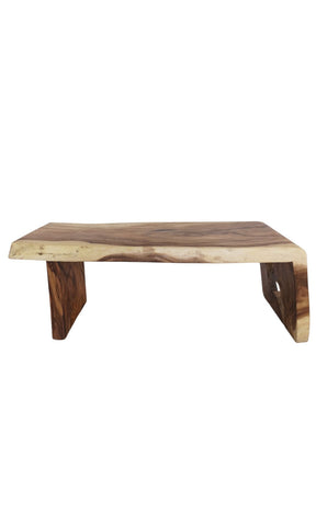 97" L SHAPE SOLID WOOD DINING TABLE