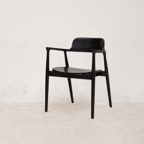 HIRASHIMA Black Comfortable Mid-Century Modern Dining Chair